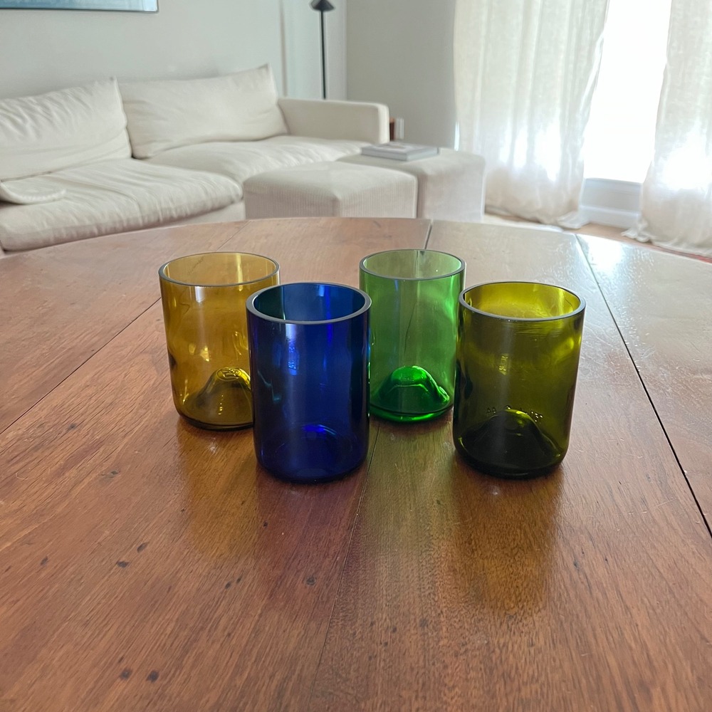 Wine Bottle Glass Tumblers (4)
